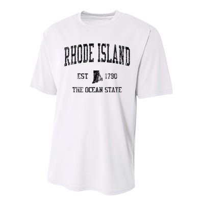 Rhode Island Vintage Established Sports Design Performance Sprint T-Shirt