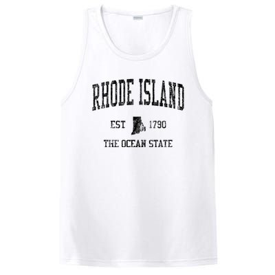 Rhode Island Vintage Established Sports Design PosiCharge Competitor Tank