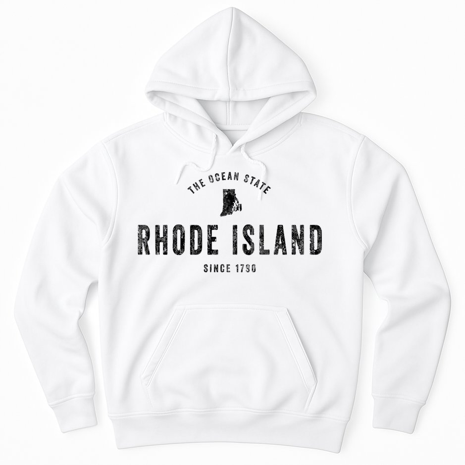 Rhode Island Vintage Established Sports Design Retro Ri Hoodie