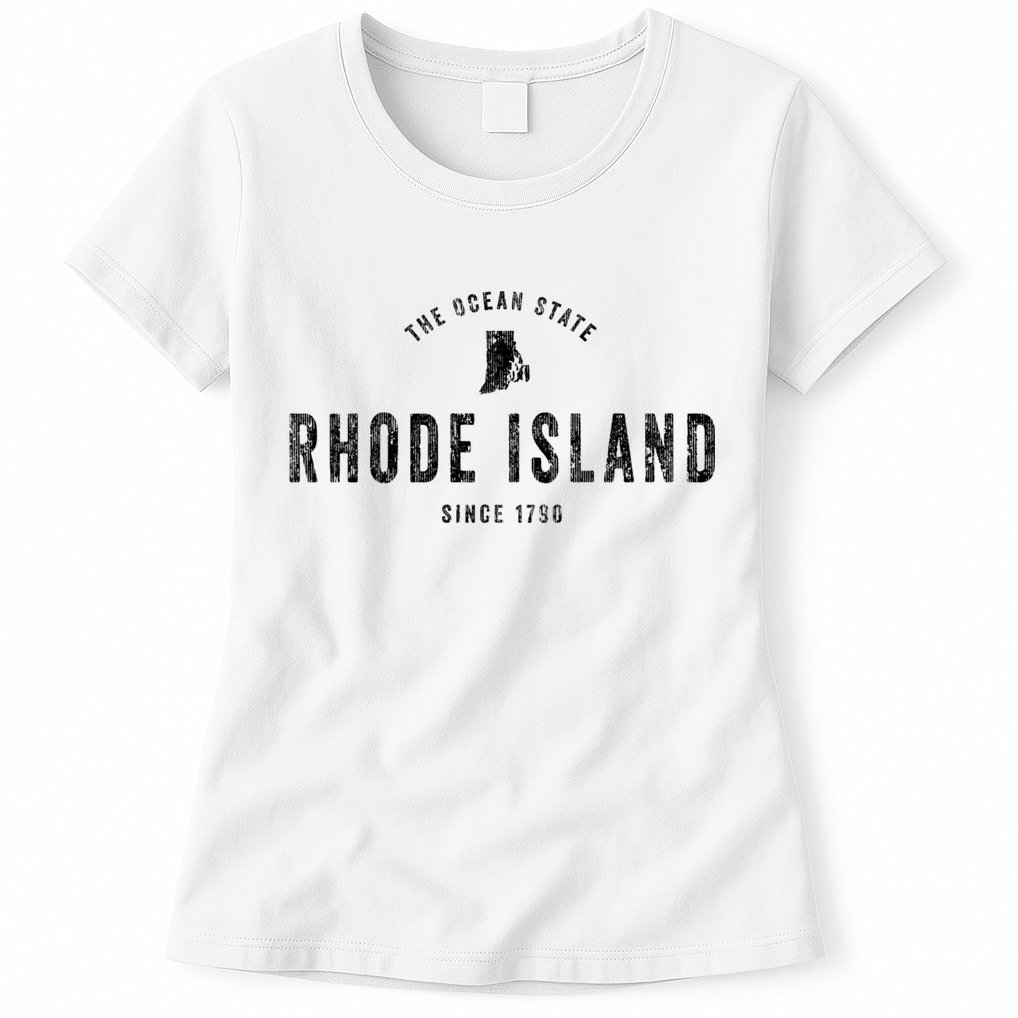 Rhode Island Vintage Established Sports Design Retro Ri Womens T-Shirt