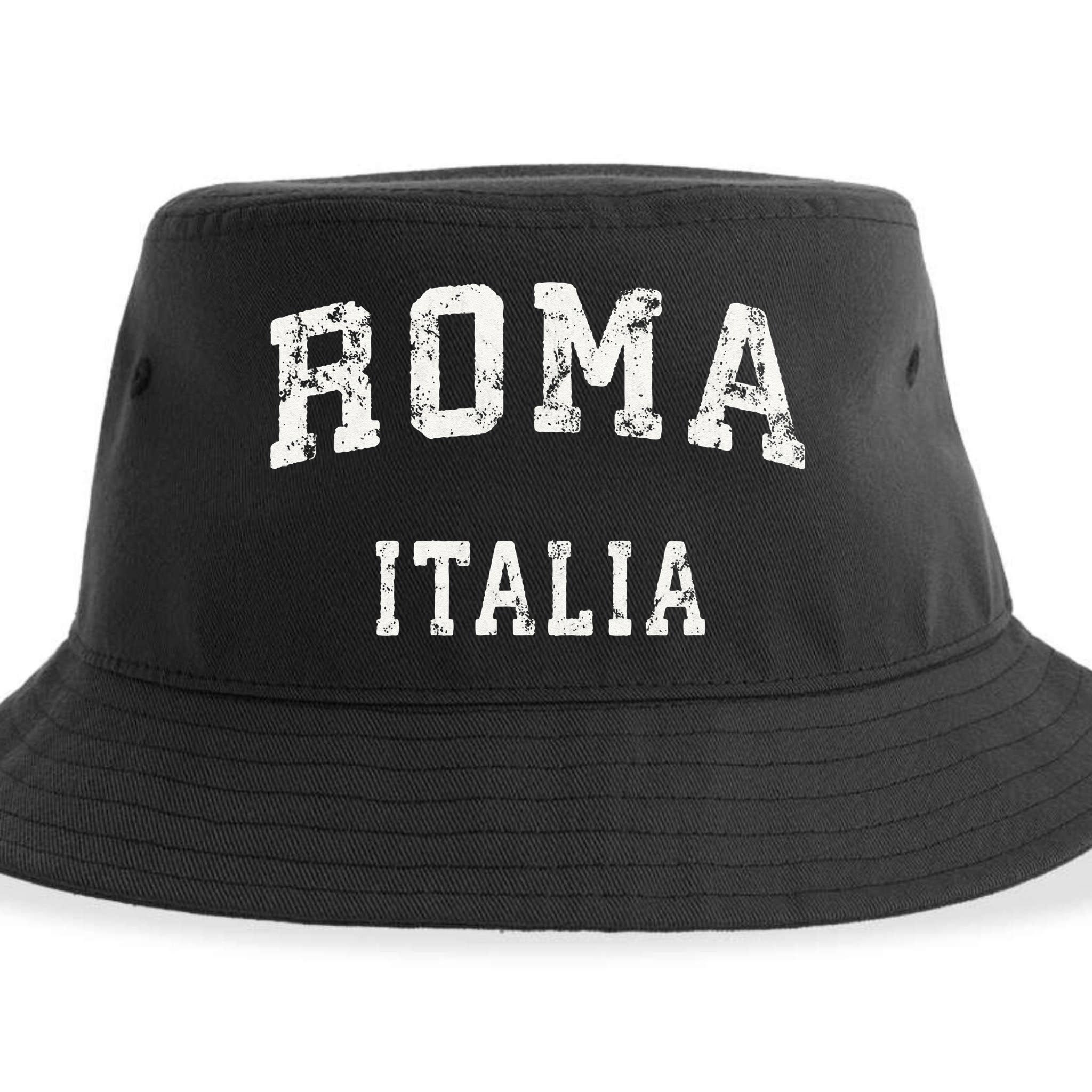 Rome Italy Vintage Roma Italia Sports Design Sustainable Bucket Hat