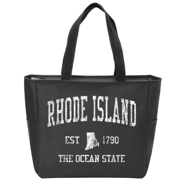 Rhode Island Vintage Sports Zip Tote Bag