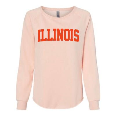 Retro Illinois Vintage Illinois Orange Blue Throwback Il Womens California Wash Sweatshirt