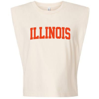 Retro Illinois Vintage Illinois Orange Blue Throwback Il Garment-Dyed Women's Muscle Tee