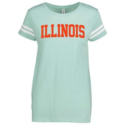 Retro Illinois Vintage Illinois Orange Blue Throwback Il Enza Ladies Jersey Football T-Shirt