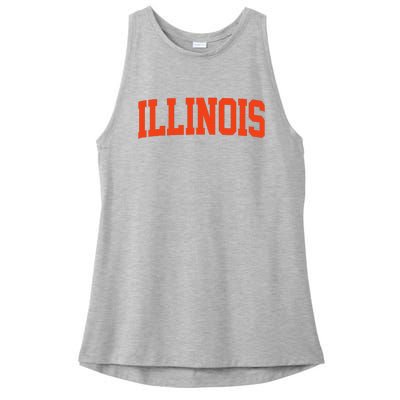 Retro Illinois Vintage Illinois Orange Blue Throwback Il Ladies PosiCharge Tri-Blend Wicking Tank