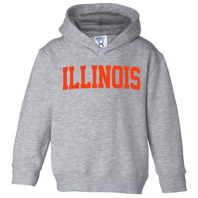 Retro Illinois Vintage Illinois Orange Blue Throwback Il Toddler Hoodie