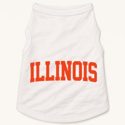 Retro Illinois Vintage Illinois Orange Blue Throwback Il Doggie Tank