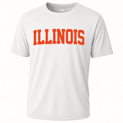Retro Illinois Vintage Illinois Orange Blue Throwback Il Cooling Performance Crew T-Shirt