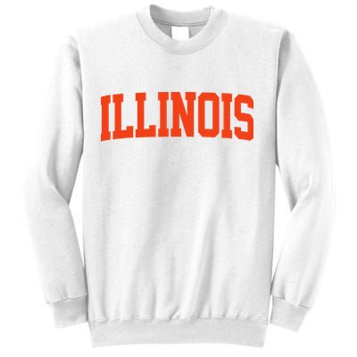 Retro Illinois Vintage Illinois Orange Blue Throwback Il Sweatshirt