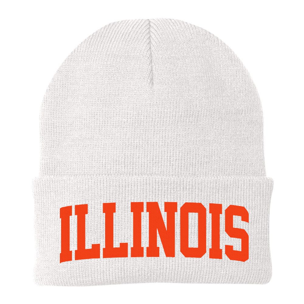 Retro Illinois Vintage Illinois Orange Blue Throwback Il Beanie