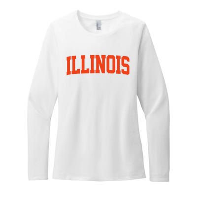 Retro Illinois Vintage Illinois Orange Blue Throwback Il Womens CVC Long Sleeve Shirt