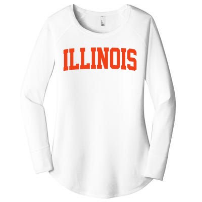 Retro Illinois Vintage Illinois Orange Blue Throwback Il Women's Perfect Tri Tunic Long Sleeve Shirt