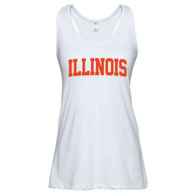 Retro Illinois Vintage Illinois Orange Blue Throwback Il Ladies Essential Flowy Tank