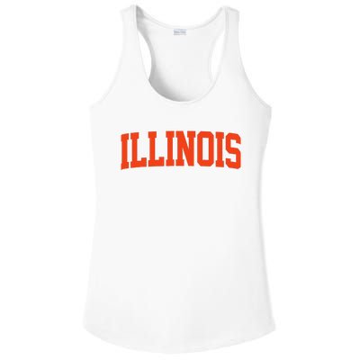 Retro Illinois Vintage Illinois Orange Blue Throwback Il Ladies PosiCharge Competitor Racerback Tank