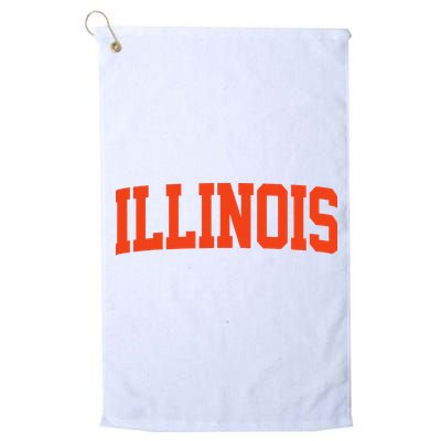 Retro Illinois Vintage Illinois Orange Blue Throwback Il Golf Towel