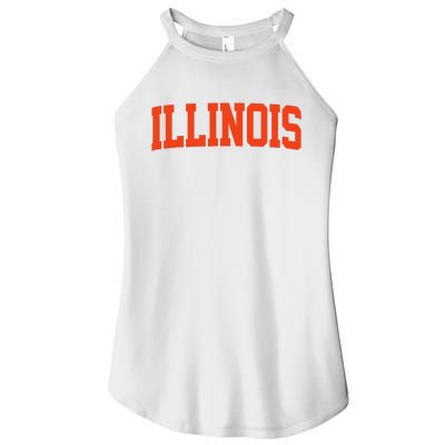 Retro Illinois Vintage Illinois Orange Blue Throwback Il Women's Perfect Tri Rocker Tank