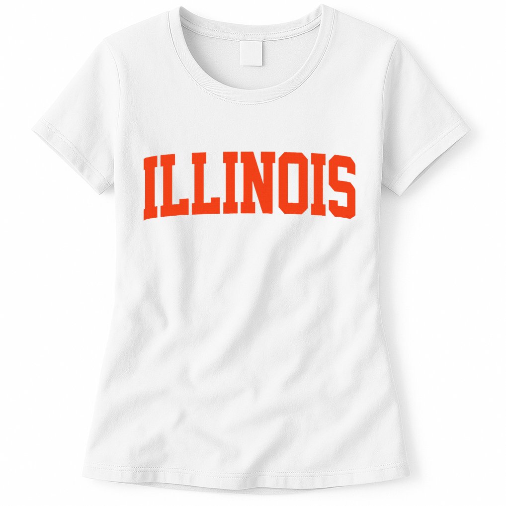 Retro Illinois Vintage Illinois Orange Blue Throwback Il Womens T-Shirt