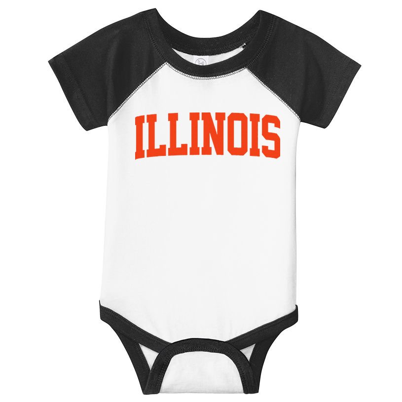 Retro Illinois Vintage Illinois Orange Blue Throwback Il Infant Baby Jersey Bodysuit