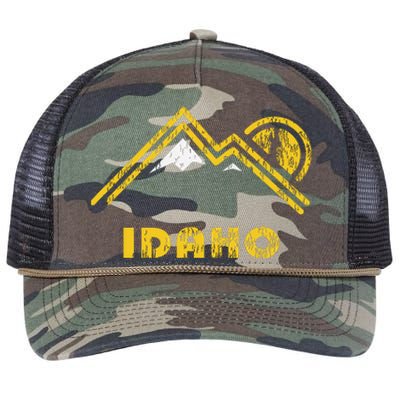 Retro Idaho Vintage Mountains Retro Rope Trucker Hat Cap