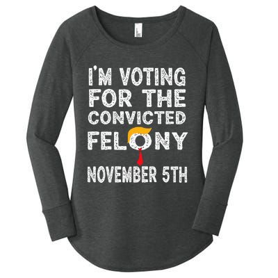 Retro IM Voting For The Convicted Felon Women's Perfect Tri Tunic Long Sleeve Shirt