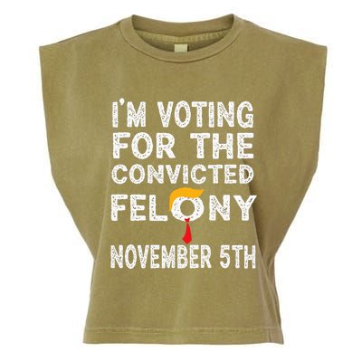 Retro IM Voting For The Convicted Felon Garment-Dyed Women's Muscle Tee