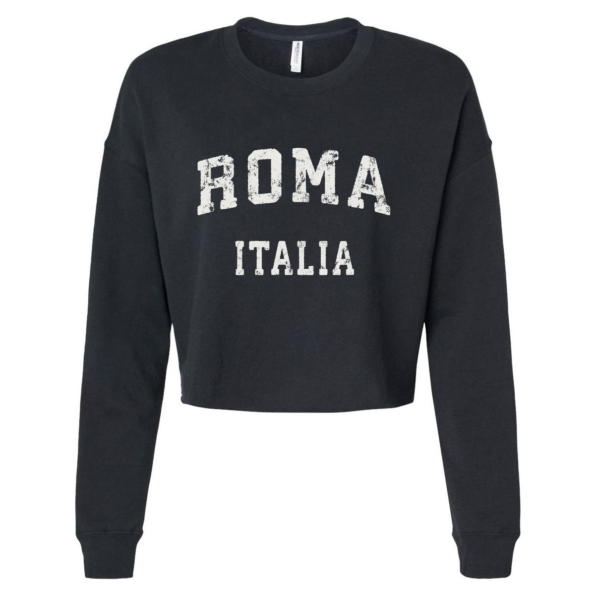 Rome Italy Vintage Roma Italia Sports Design Cropped Pullover Crew