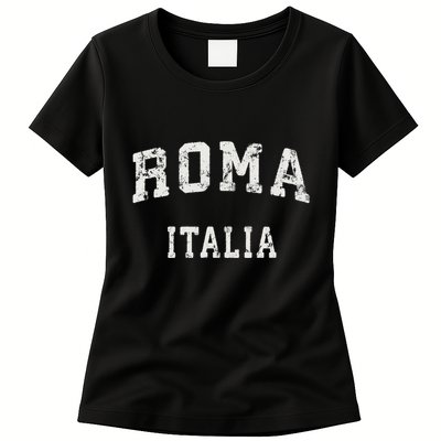 Rome Italy Vintage Roma Italia Sports Design Womens T-Shirt
