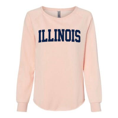 Retro Illinois Vintage Illinois Orange Blue Throwback Il Womens California Wash Sweatshirt