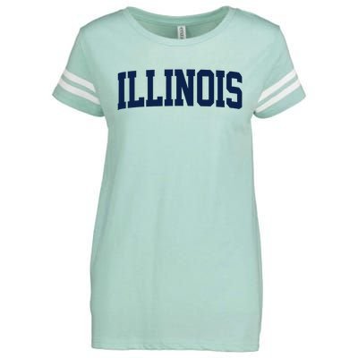 Retro Illinois Vintage Illinois Orange Blue Throwback Il Enza Ladies Jersey Football T-Shirt