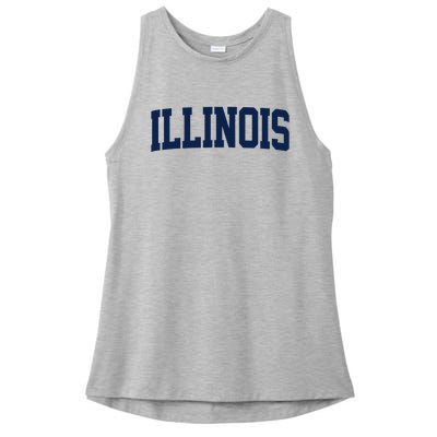 Retro Illinois Vintage Illinois Orange Blue Throwback Il Ladies PosiCharge Tri-Blend Wicking Tank