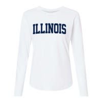 Retro Illinois Vintage Illinois Orange Blue Throwback Il Womens Cotton Relaxed Long Sleeve T-Shirt