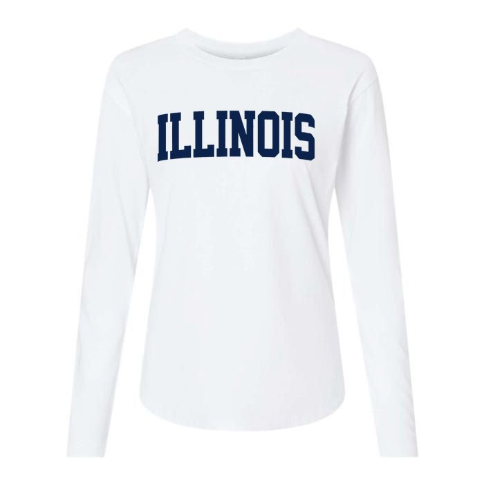 Retro Illinois Vintage Illinois Orange Blue Throwback Il Womens Cotton Relaxed Long Sleeve T-Shirt