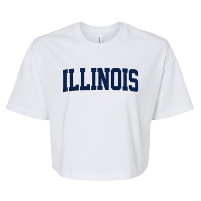 Retro Illinois Vintage Illinois Orange Blue Throwback Il Bella+Canvas Jersey Crop Tee