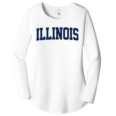 Retro Illinois Vintage Illinois Orange Blue Throwback Il Women's Perfect Tri Tunic Long Sleeve Shirt