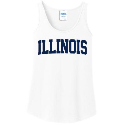 Retro Illinois Vintage Illinois Orange Blue Throwback Il Ladies Essential Tank