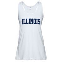 Retro Illinois Vintage Illinois Orange Blue Throwback Il Ladies Essential Flowy Tank