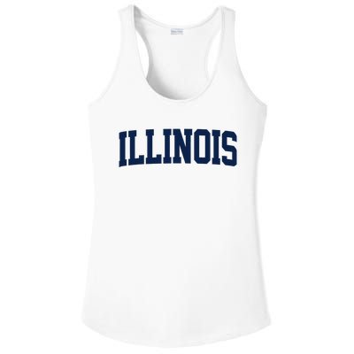 Retro Illinois Vintage Illinois Orange Blue Throwback Il Ladies PosiCharge Competitor Racerback Tank