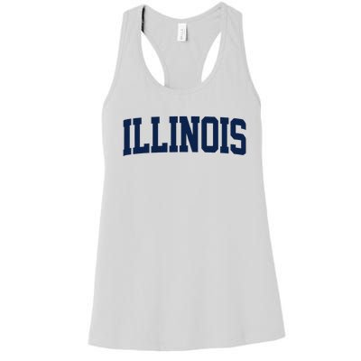 Retro Illinois Vintage Illinois Orange Blue Throwback Il Women's Racerback Tank