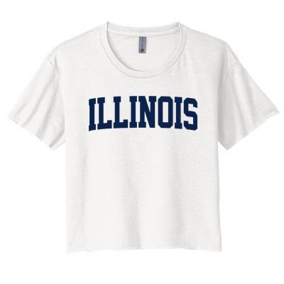 Retro Illinois Vintage Illinois Orange Blue Throwback Il Women's Crop Top Tee