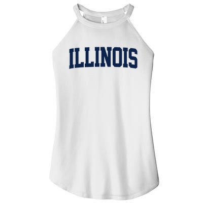 Retro Illinois Vintage Illinois Orange Blue Throwback Il Women's Perfect Tri Rocker Tank