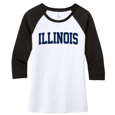 Retro Illinois Vintage Illinois Orange Blue Throwback Il Women's Tri-Blend 3/4-Sleeve Raglan Shirt