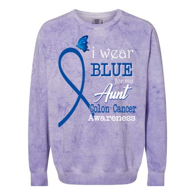 Ribbon I Wear Blue Unt Colon Cancer Awareness Gift Colorblast Crewneck Sweatshirt