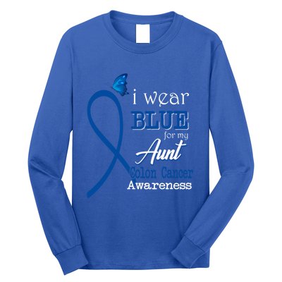 Ribbon I Wear Blue Unt Colon Cancer Awareness Gift Long Sleeve Shirt