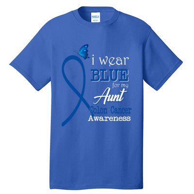 Ribbon I Wear Blue Unt Colon Cancer Awareness Gift Tall T-Shirt