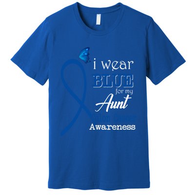 Ribbon I Wear Blue Unt Colon Cancer Awareness Gift Premium T-Shirt