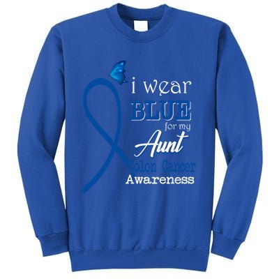 Ribbon I Wear Blue Unt Colon Cancer Awareness Gift Tall Sweatshirt