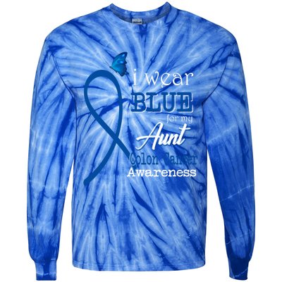 Ribbon I Wear Blue Unt Colon Cancer Awareness Gift Tie-Dye Long Sleeve Shirt