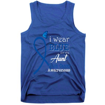 Ribbon I Wear Blue Unt Colon Cancer Awareness Gift Tank Top