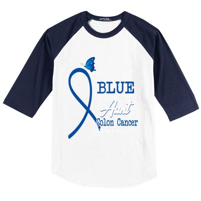 Ribbon I Wear Blue Unt Colon Cancer Awareness Gift Baseball Sleeve Shirt